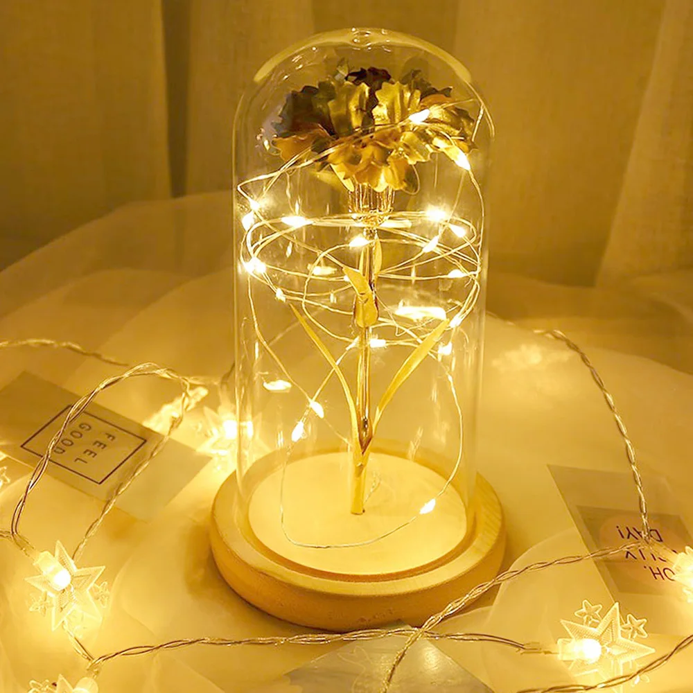 

Enchanted Flower with LED Light Artificial Flowers Lamp Romantic Home Decor Gifts for Valentine's Day Wedding Anniversary