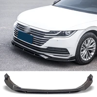 front bumper spoiler protector plate lip body kit carbon surface decorative strip chin shovel for volkswagen arteon cc 2019 2020