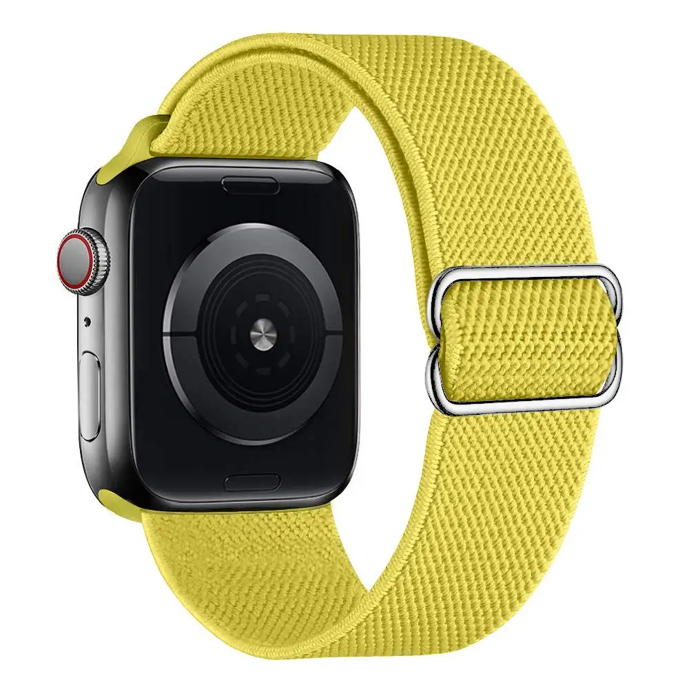Scrunchie Strap for Apple watch band 44mm 40mm 38mm 42mm Adjustable Elastic Nylon solo Loop bracelet iWatch series 3 4 5 6 se