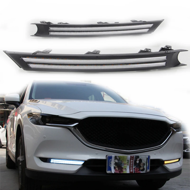 

Auto DRL LED Daytime Running Light Turn Signal Fog Lamp Waterproof for Mazda CX-5 CX5 2017 2018