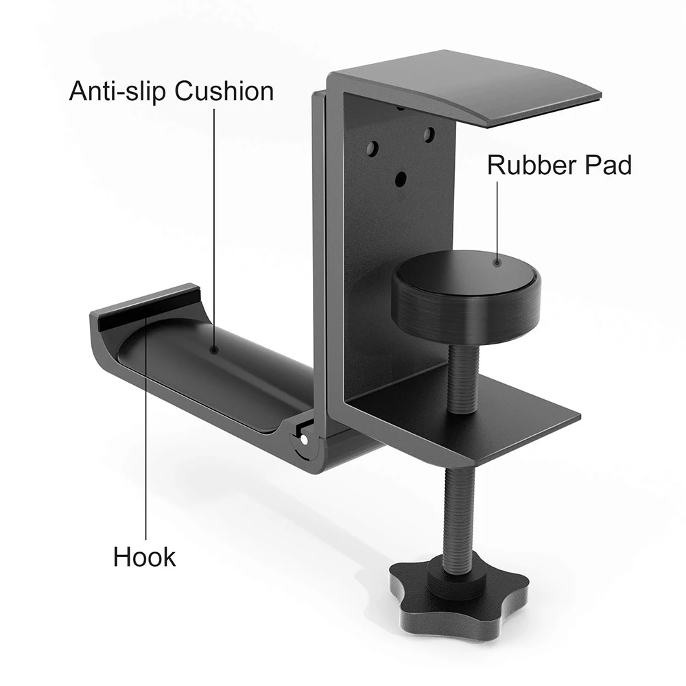 Universal Headset Hanger Headphone Hook Holder Desk Mount Stand with Foldable Clamp Horizontal Vertical Installation | Спорт и