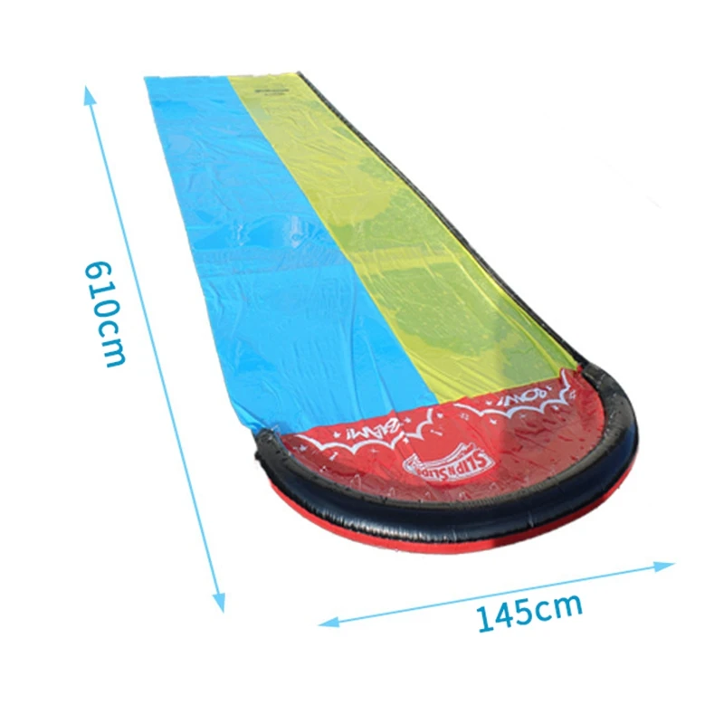 

Lawn Water Slide Double Slide Silp Water Spraying and Crash Pad for Kids Children Outdoor Backyard Swimming Pool Games