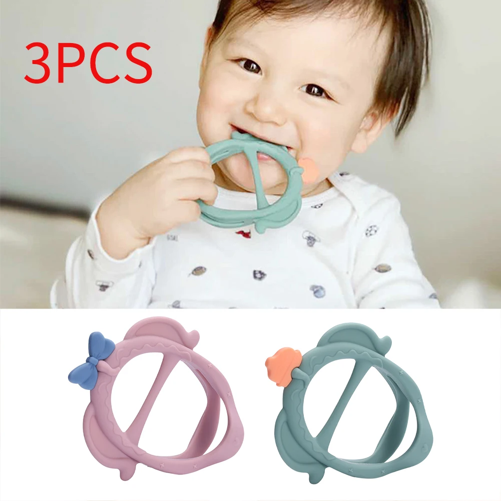 

3pcs Dental Care Soft Silicone Baby Teethers Wristband Accessories Appease Molar Stick Eco Friendly Chew Toy Gift Portable Home