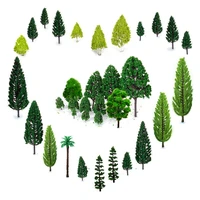 30pcs mixed model trees 1 5 6 inch4 16 cm ho scale trees diorama supplies model train scenery simulation trees