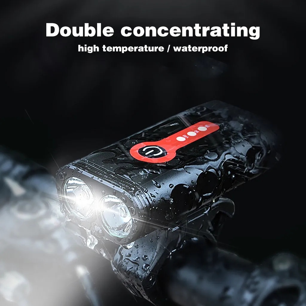 USB перезаряжаемая светодиодная велосипедная яркая передняя фара и задний фонарь