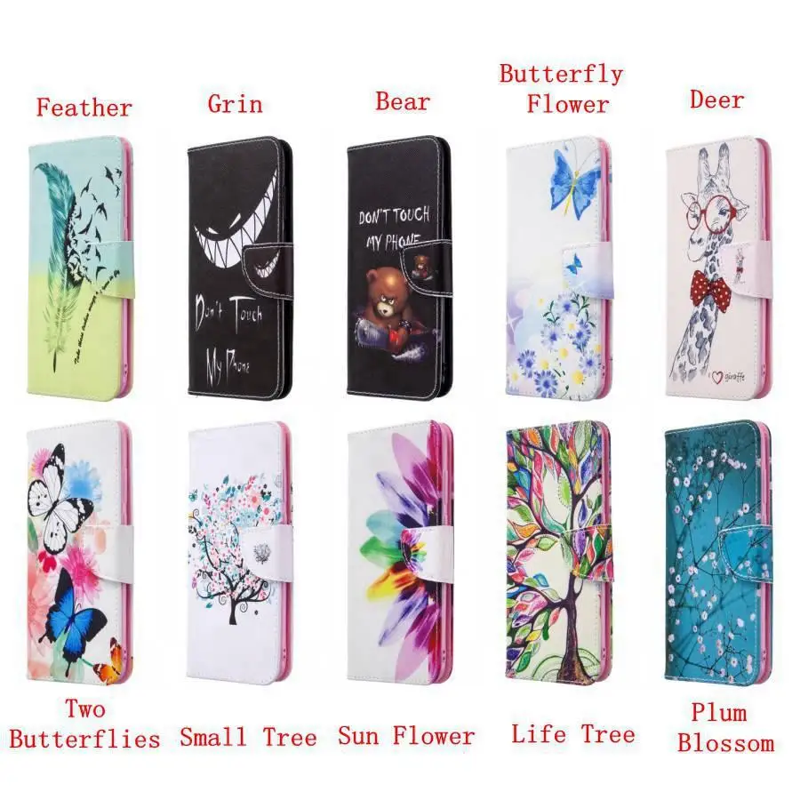 

Wallet Case For Huawei P50 P50Pro P40 P40 Lite P40Pro P30/P20 Lite PSmart 2021 Mate 30/20 Lite Cartoon Animal And Plant Patterns