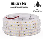 Светодиодная лента IP67, 12 В, 24 В постоянного тока, водонепроницаемая, холодныйестественный белый, 3000K, 4000K, 6000K, 2835, 120 светодиодов, sm, Светодиодная лампа освещения