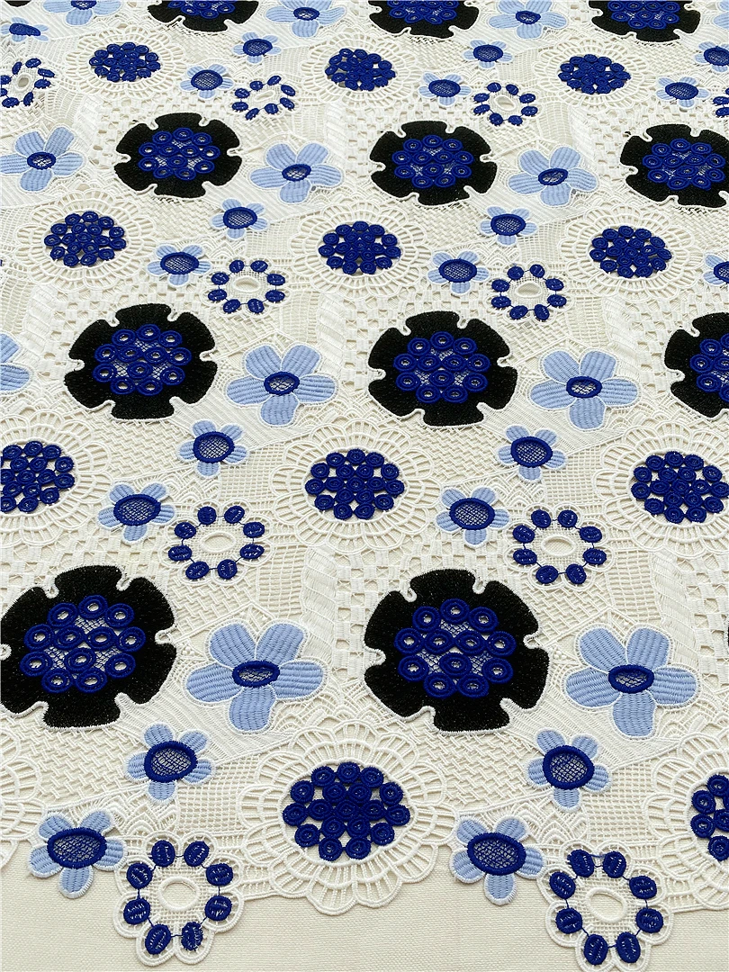 100% полиэстер женские платья свадебные африканская вышивка шнур гипюр красивые