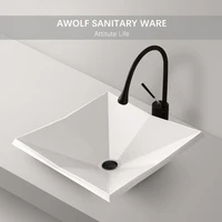 bathroom sinks geometry design ceramic vessel art modern black white washing basin bowl with drain soft hose for lavatory am943