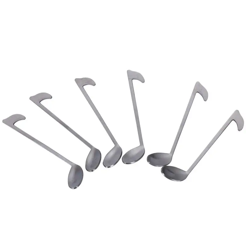 6 шт. чайная музыкальная нотка из нержавеющей стали кофейная ложка для льда