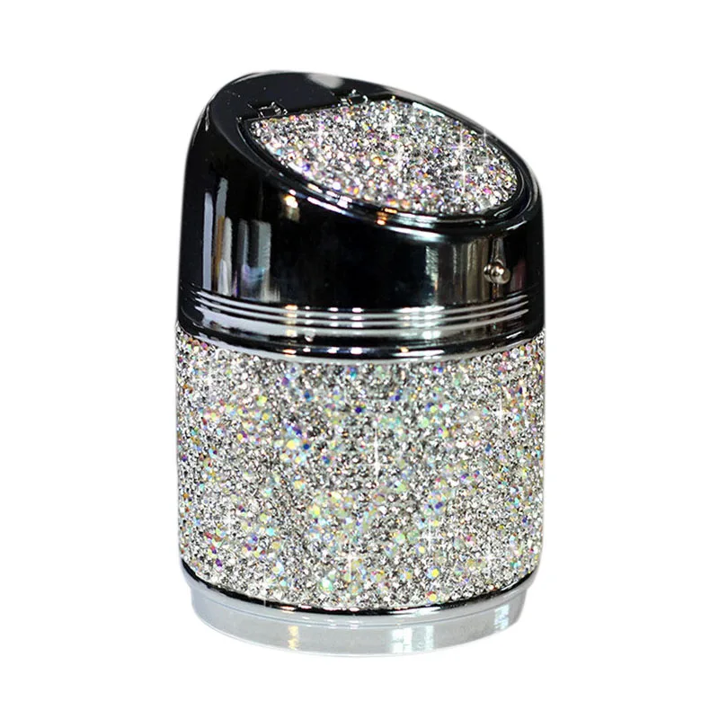 Алмазная автомобильная пепельница блестящая с крышкой для автомобиля отличный