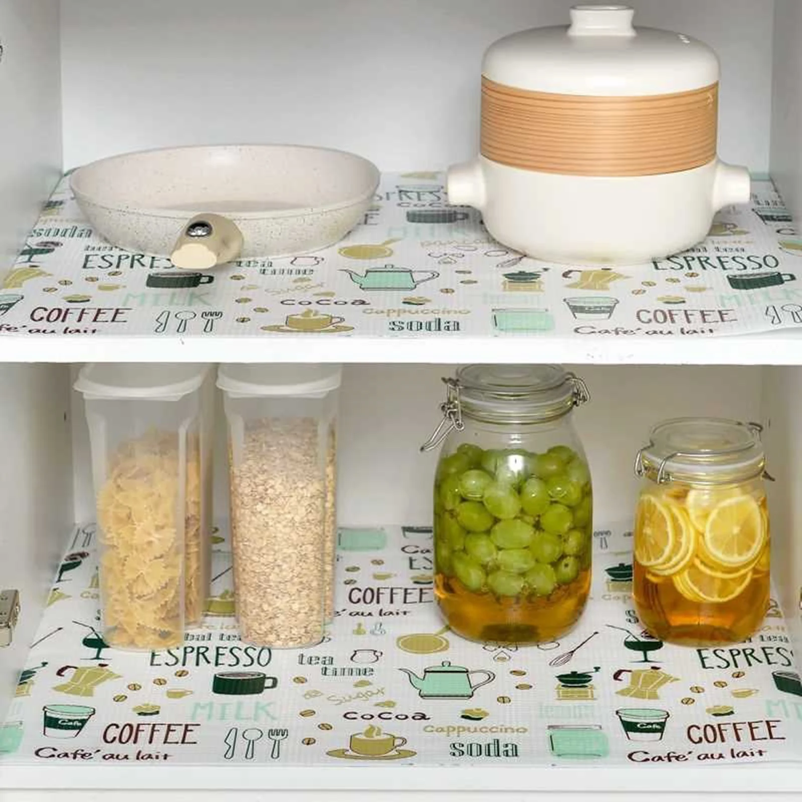 Маслостойкая кухонная подстилка многоцветный принт влагостойкая для ящика