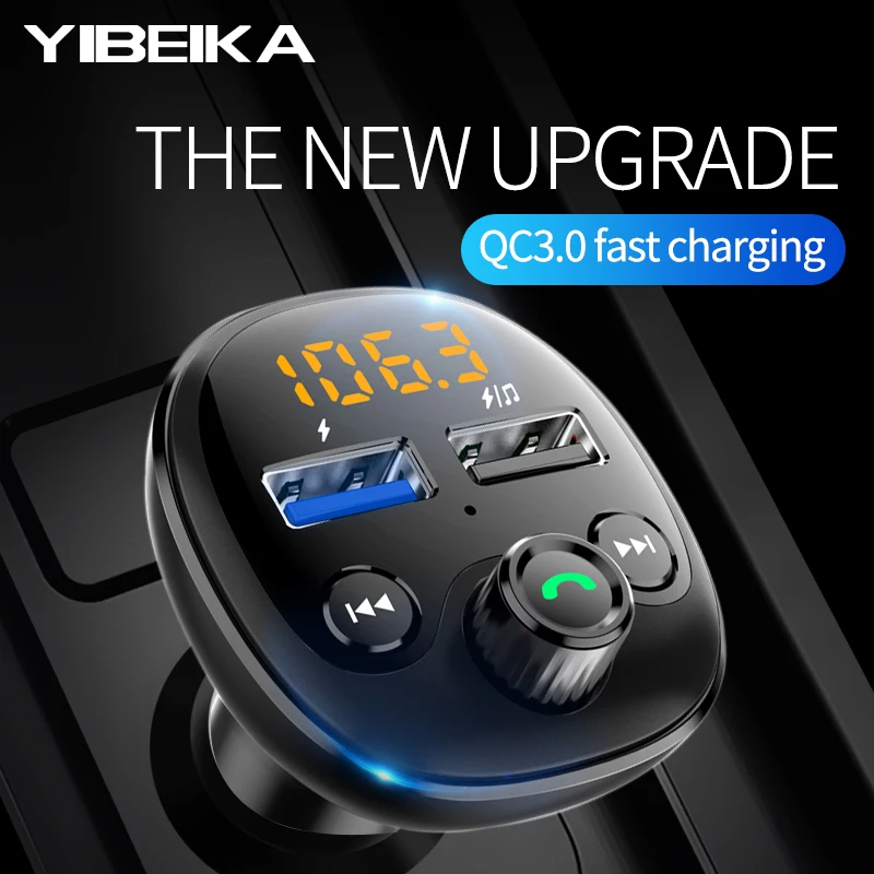 QC 3 0 быстрое автомобильное зарядное устройство Bluetooth Dual USB Автомобильное для