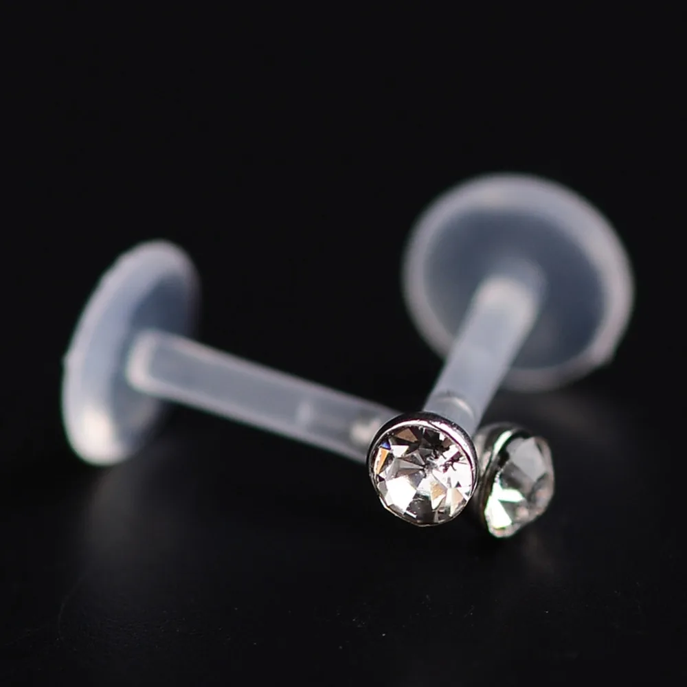 Imixlot 5 шт. Мода Круглый Циркон CZ 316l сталь и PTFE Labret губы бар кольцо пирсинг для хрящевой части уха Tragus сексуальная девушка ювелирные изделия 16 г