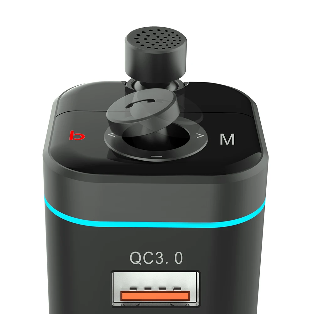 

Bluetooth 5.0 Car FM Transmitter Microphone Wireless Car Charger, Hands-Free Call, Type-c PD 18W & QC3.0 Fast bluetooth adapter