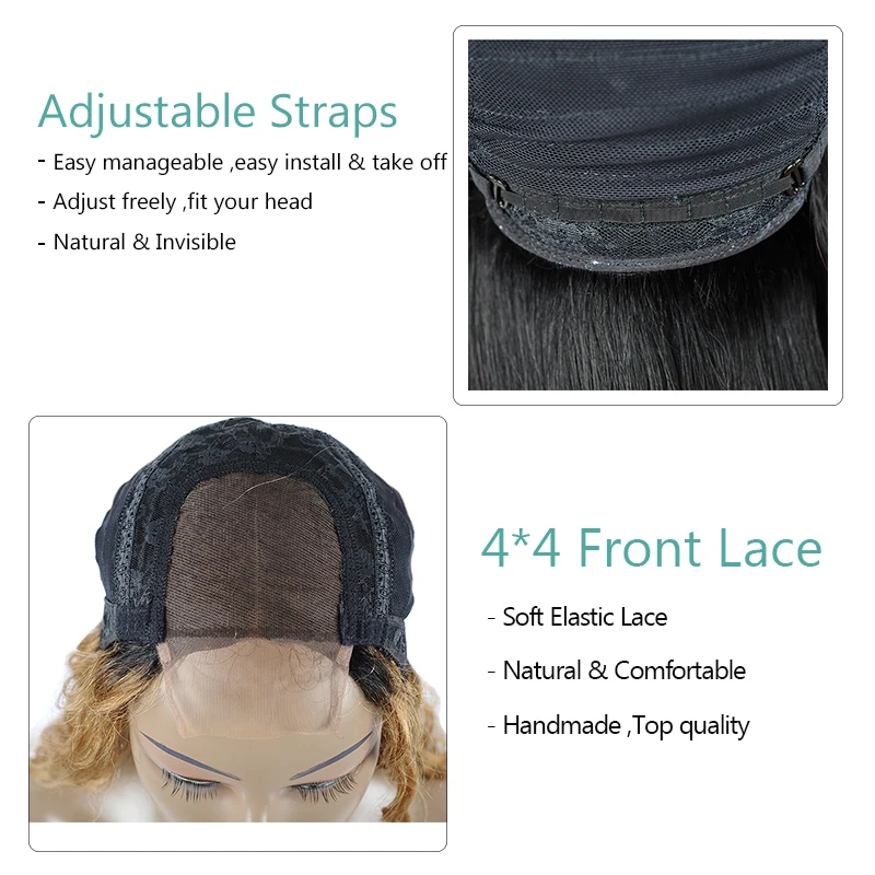 Завидую 27 короткий глубокая волна Синтетические волосы на кружеве парик их