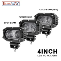 braveway super bright 4 spot flood beam car light offroad led work light bar car headlight 4x4 led atv led bar for lada truck