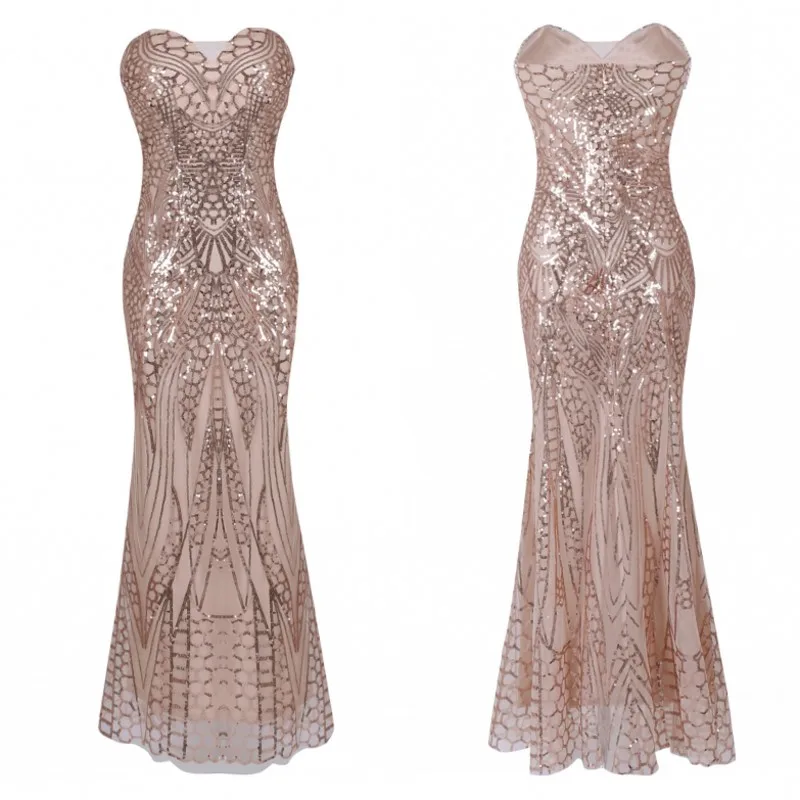 Dromiya розовое длинное платье с блестками в форме рыбьего хвоста сексуальные