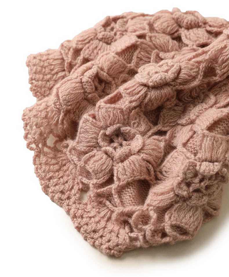 

Winter Colorful Hollow Women's Hat Lace Flower Cap Hats