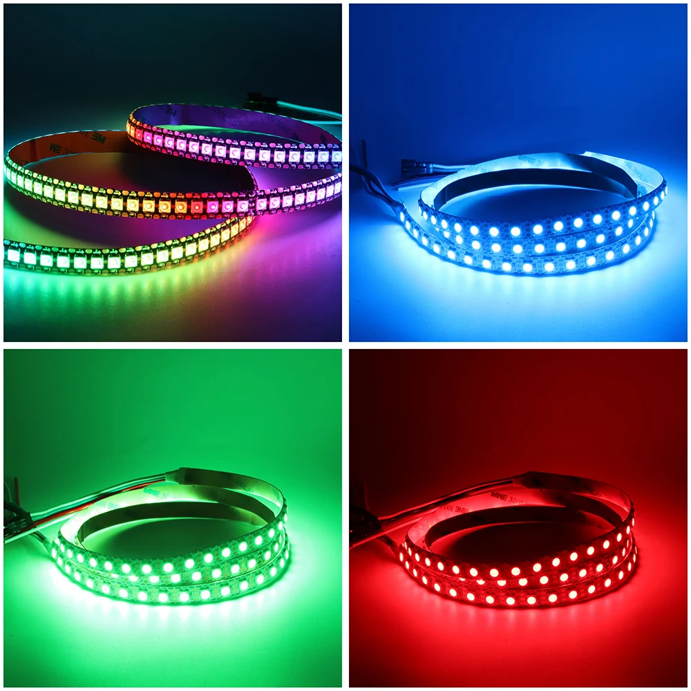 

WS2812B Smart RGB LED Strip WS2812 5050 LED Strip Light Individually Addressable Tape Black/White PCB 30/60/144Leds/m DC5V
