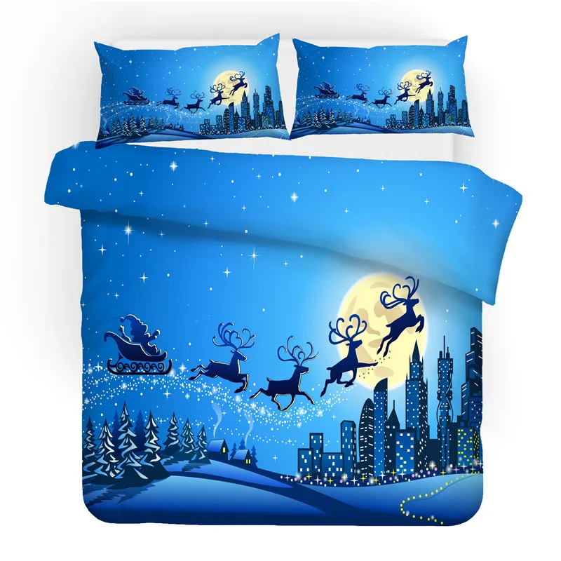 Комплект постельного белья с 3d принтом Рождественский Санта Клаус подарок
