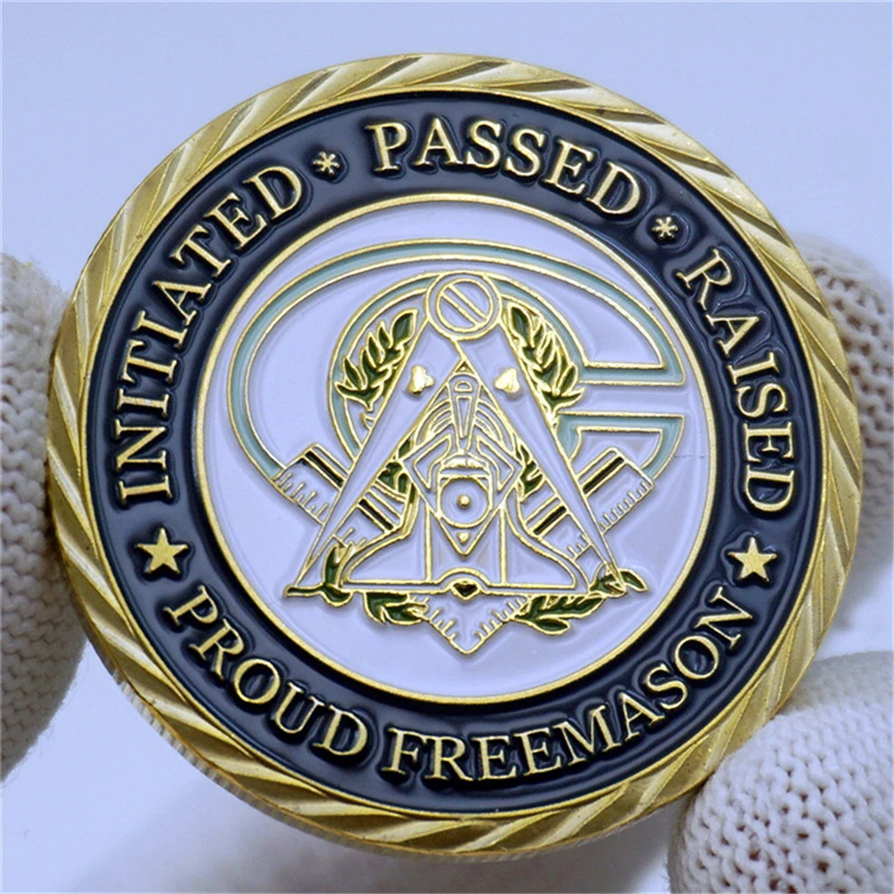 2020 Coin European Masonic Freemasonry Brotherhood Gold And Blue Color Round Double Commemorative Decorative Collection | Дом и сад