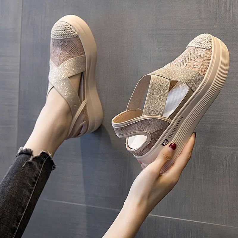 

New Beige Hollow Fisherman Shoes Women Shoes Women's Flats Shoes Spring Summer Cut Out Famale Shoes Shallow Slip on Casual Shoes