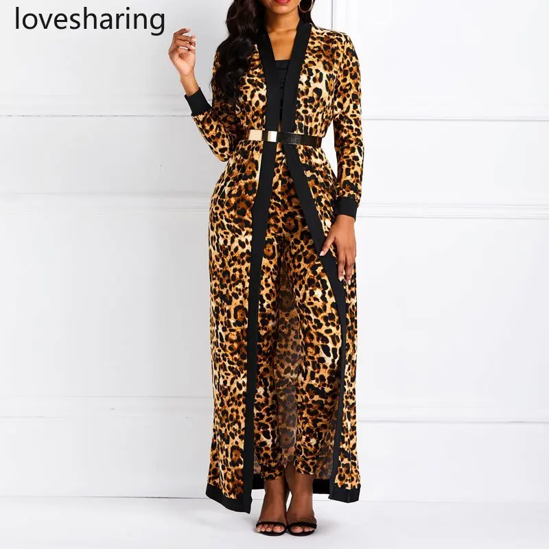 Clocolor женский костюм наборы сексуальный Леопардовый принт для девушек весна
