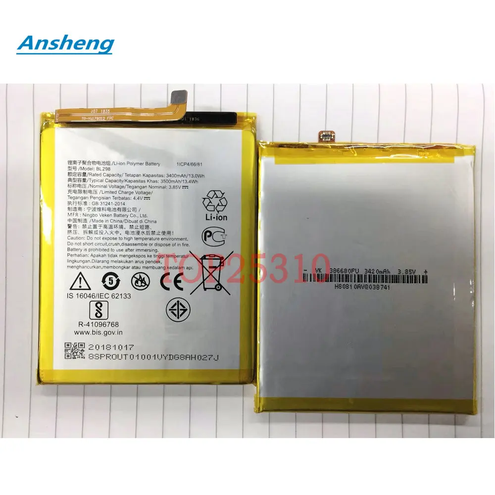 

Original 3.8V 3500mAh BL298 Battery For Lenovo S5Pro S5 PRO Cell Phone