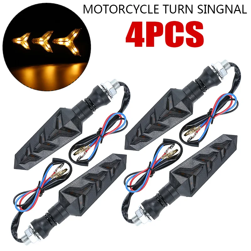 

4 шт. 12 В мотоциклетсветильник желтый светодиодный поворотный сигнал, поворотный сигнал, плавная вода, стоп-сигнал, задний фонарь, комплект, ...