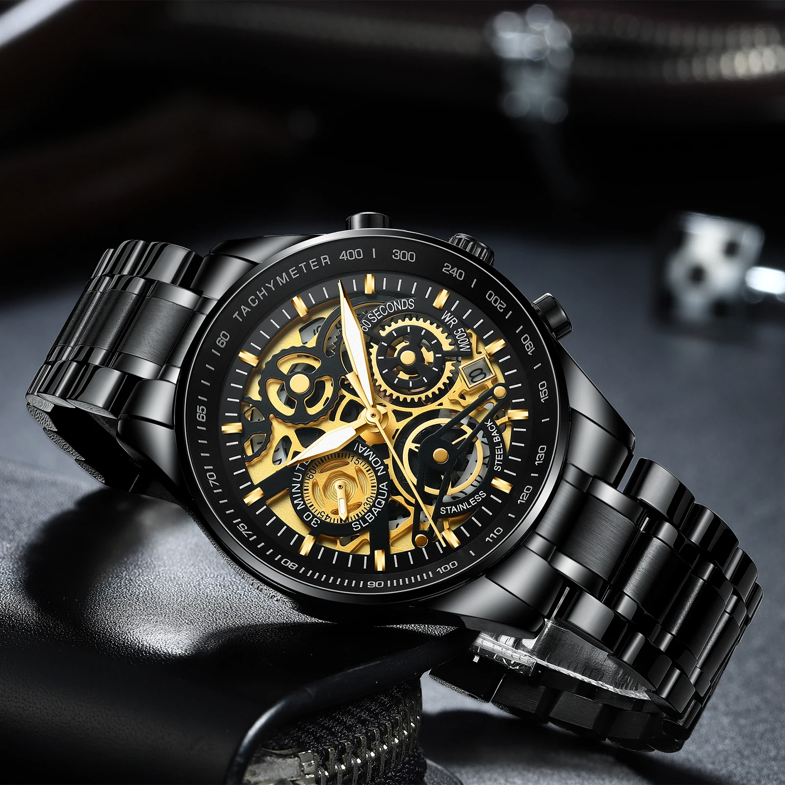 

NIBOSI 2021 New Watch Quartz Skeleton Chronograph Wristwatches Auto Date Oriente watches Drop shipping Relogio Masculino