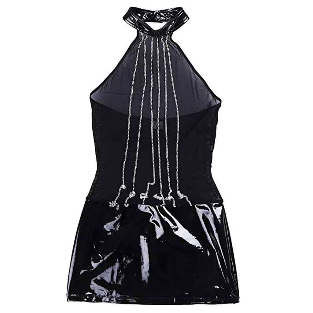 

Women Sexy Lingerie Collar Chain Porno Sexy Underwear Erotic Babydoll Bodysuit Leather Langerie Sexy Tights Gauze Teddy Costumes