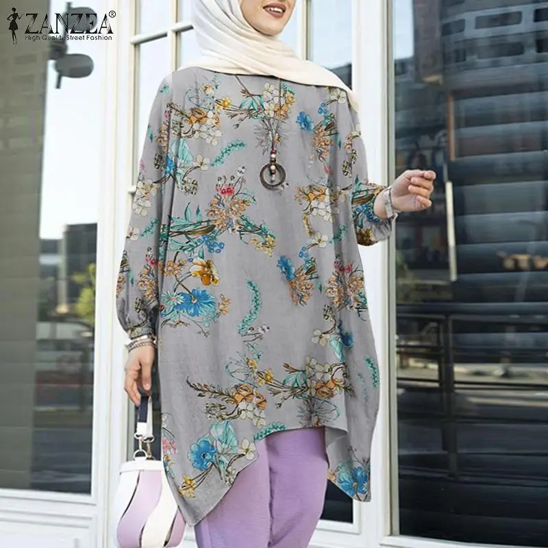 

Женская винтажная рубашка с длинным рукавом и цветочным принтом