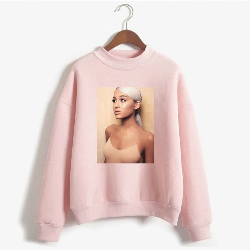 Pink Розовые толстовки с капюшоном для женщин Ariana Grande Harajuku пуловер Kawaii размера плюс толстовка с капюшоном - Цвет: Pink