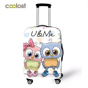 Чехлы для чемоданов для девочек, высокоэластичные Защитные чехлы для путешествий с милым рисунком совы, защита от пыли, 18-32 дюйма