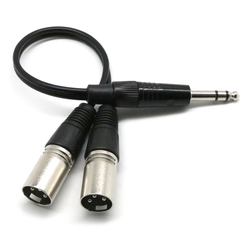 1 фута 1/4 &quot6 35 мм моно кабель для микрофона на 2 двух XLR штекеров 3-контактный