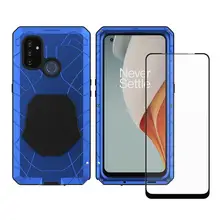 Phone Case for Oneplus Nord N100 Shockproof Cover Heavy Duty Protection Armor Metal Coque For1+ Nord N10 5G with Tempered Glass