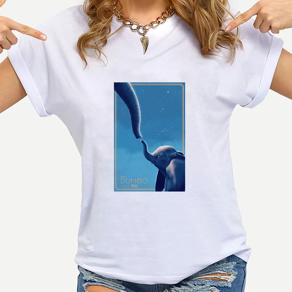 

Dumbo Disney Women's T-shirt O-Neck Older Woman Clothes Exquisite Streetwear Urbano Aesthetic Tops Tee Shirt Free Shipping