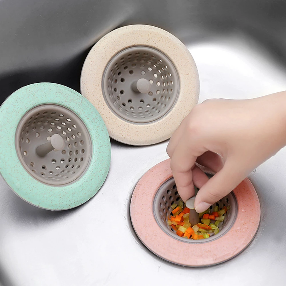 

1PCS Portable Silicone Sink Strainer Waste Plug Sink Filter Waste Collector Kitchen Bathroom Accessories Strainers & Colanders