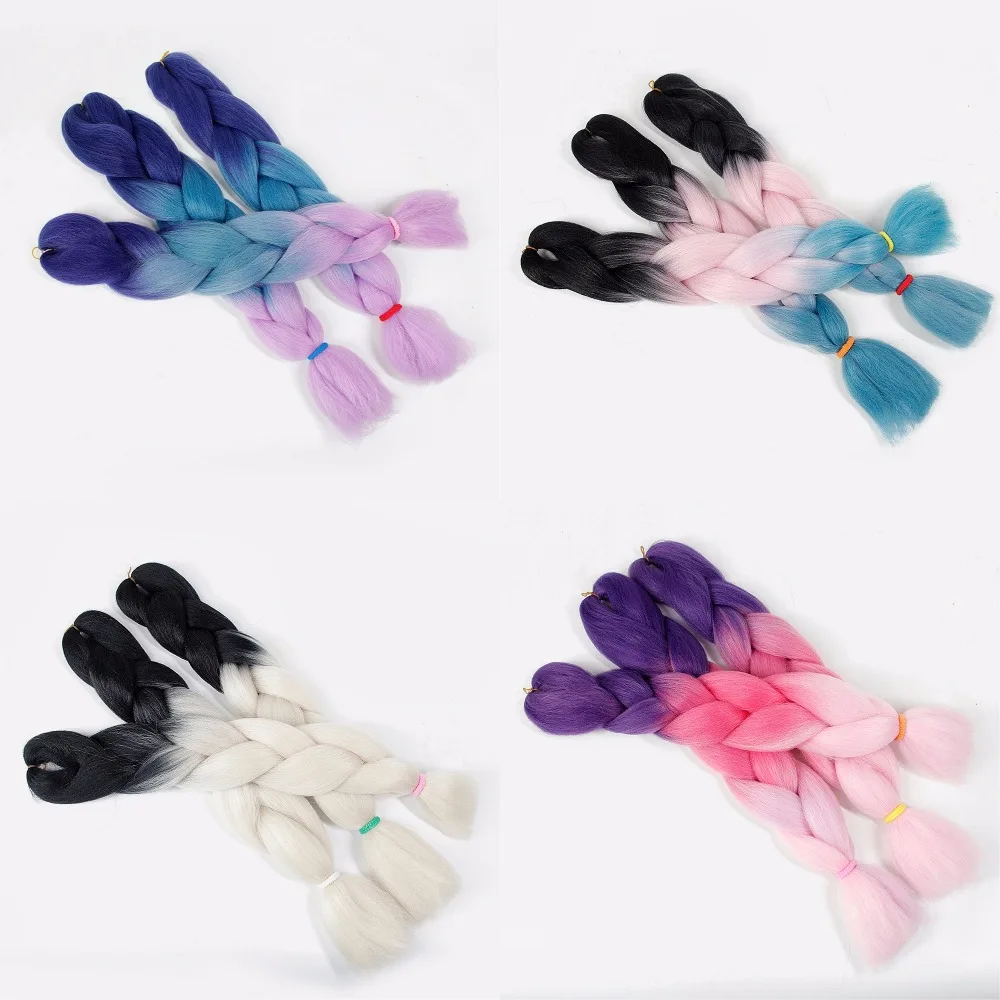 Объемные Волосы Омбре Экспрессия плетение волос Синтетические наращивание