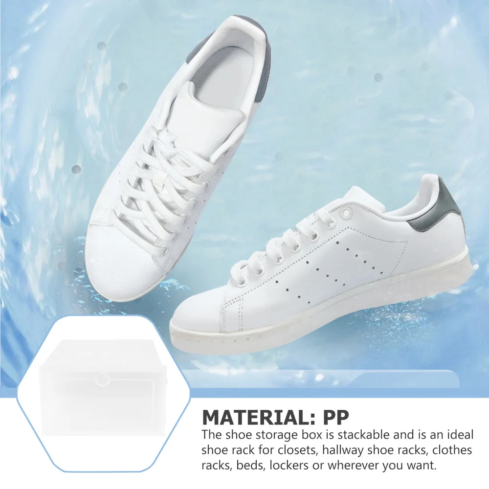 

12PCS Thicken Shoes Box Transparent Stackable Shoes Storage Box Shoe Container - Size (White)
