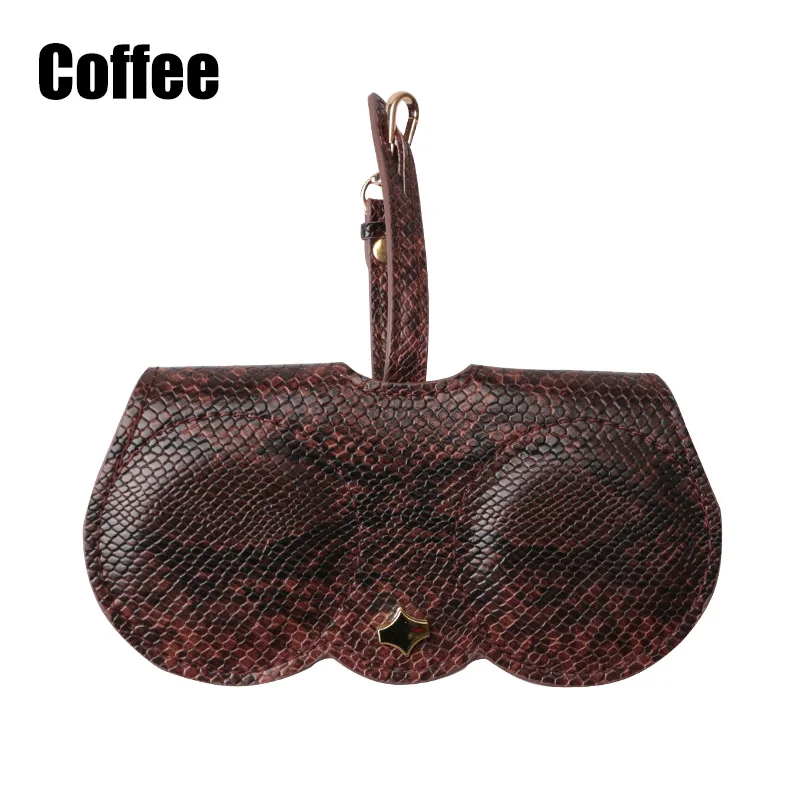 Coffee Cases SOOLALA футляр для солнцезащитных очков со змеиным узором из искусственной кожи многофункциональный чехол для солнцезащитных очков Чехол для очков для женщин - Цвет: Coffee Cases