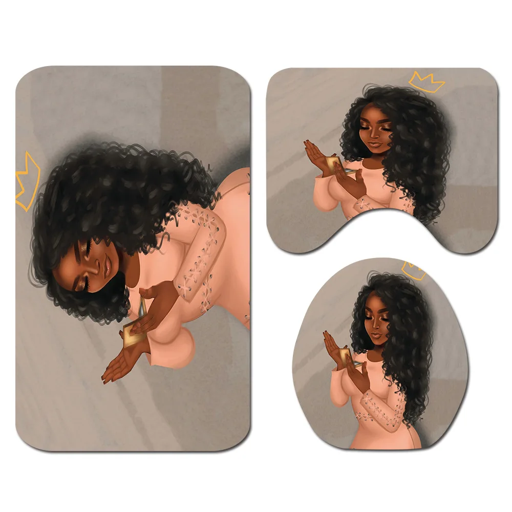 Африканский женский коврик для ванной и душевой занавески из микрофибры