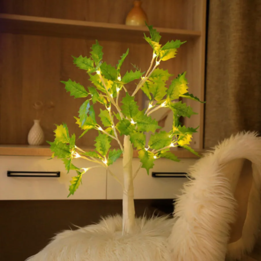

Artificial Bonsai Tree Lights Battery Operated Mini Night Light 24 LED Maple Leaves Tree Fairy Lamp For Christmas Wedding Party
