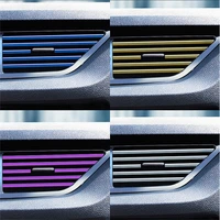 10pcs auto air outlet trim strip auto air vent grilles rim trim cars decoration electroplating bright car styling accessories