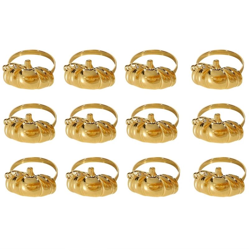 

Halloween Thanksgiving Decoration Halloween Tissue Ring Pumpkin Napkin Ring Napkin Holder Napkin Buckle 12Pcs
