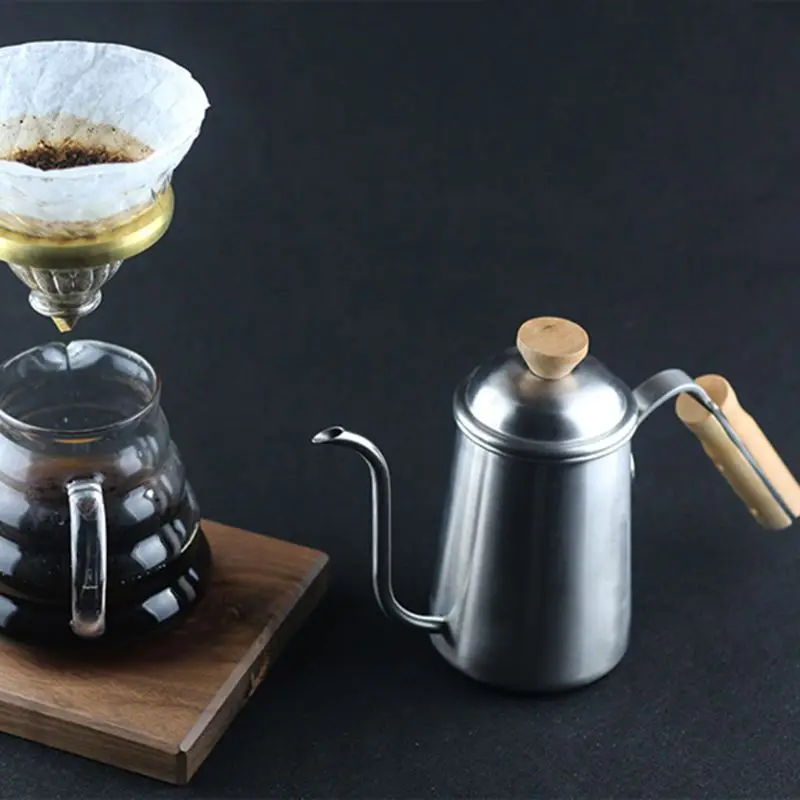

Stainless Steel 650mL Pour Over Coffee Kettle Drip Filter Fine Mouth Pot