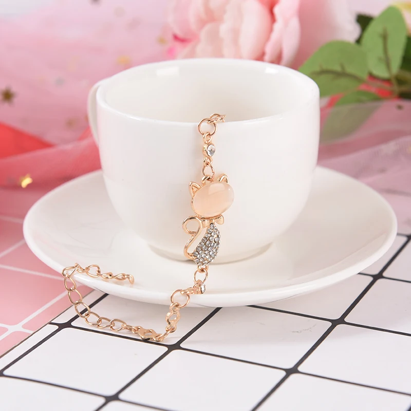 Модные ювелирные изделия с изображением розового милого кота из циркония