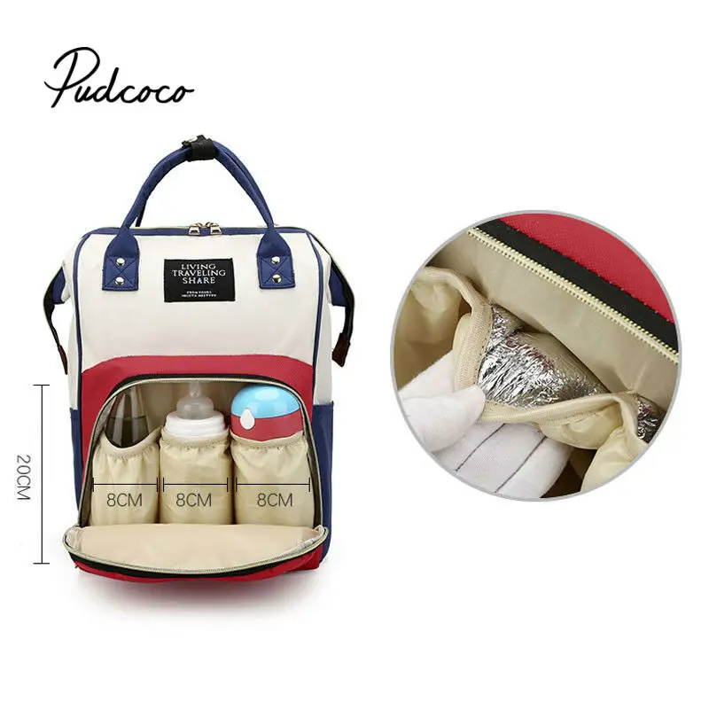 Pudcoco Мода мумия Материнство подгузник сумка брендовая большая емкость Детская