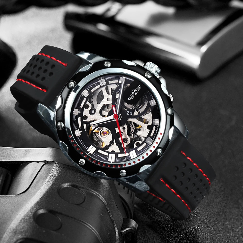 Часы наручные WINNER Мужские автоматические спортивные брендовые в стиле милитари